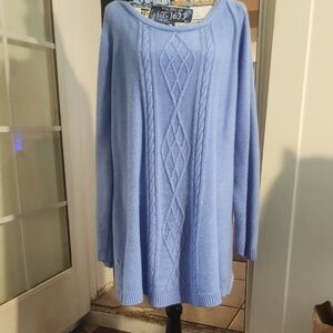 Blue Cable Knit Women's Sweater